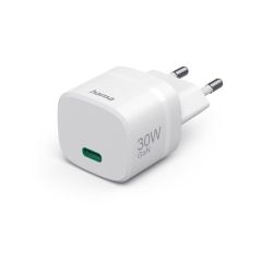HAMA Зарядно устройство, 30 W, GaN, USB-C, PD/Qualcomm®, Zero Standby, бяло