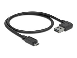 Кабел Delock EASY-USB 2.0 Type-A мъжко angled left / right > USB 2.0 Type Micro-B мъжко 0,5 m