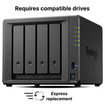 Мрежов сторидж NAS Synology DS425+,4-bay за  3.5" 2.5", 2 x M.2 NVMe