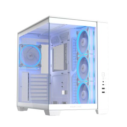 Case ASUS A32 PLUS Tempered Glass + 4 ARGB Fans - White