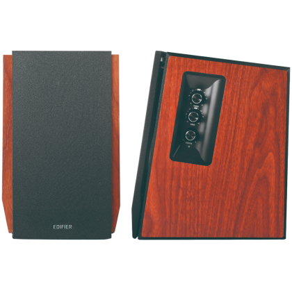 Edifier R1700BTs .0 Bookshelf Speakers, BT V5.1, RCA, 0.75-inch Tweeters, 4-inch Drivers, Sub-Out, 66W (RMS), Control Knobs and Remote Control, Brown