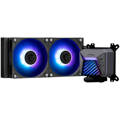 MSI MAG CORELIQUID A15 240, 2x120mm Pre-installed ARGB Daisy Chain Fans, Adjustable Offset Kit, Replacable Top Cover, Copper Base Intel LGA 1700/1851, AMD AM5/AM4, 3Y Warranty