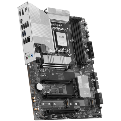 MSI PRO B860-P, ATX, LGA 1851, 4x DDR5 Dual Channel DDR5 up to 8600(OC)MHz, 4x PCIe x16 slot, 3x M.2 slot, 4x USB 2.0, 2x USB 5Gbps, 2x USB 10Gbps, 1x USB 40Gbps Type-C, HDMI, DP, 7.1 HD Audio, 5G LAN, 3Y