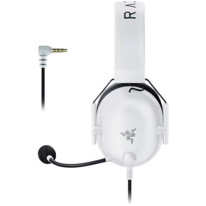 Razer BlackShark V2 X - White, 12 Hz – 28 KHz Frequency Response, 32 Ω (1 kHz) Impedance, Razer TriForce Driver, Breathable memory foam, Advanced passive noise cancellation, Analog 3.5 mm Connection, 100 Hz – 10 kHz Microphone Frequency, 1.3 m
