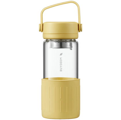 BUYDEEM Glass Tea Bottle, model DG42, color Mellow Yellow