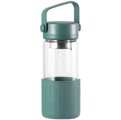 BUYDEEM Glass Tea Bottle 300 ml, model DG42, color Cozy Greenish