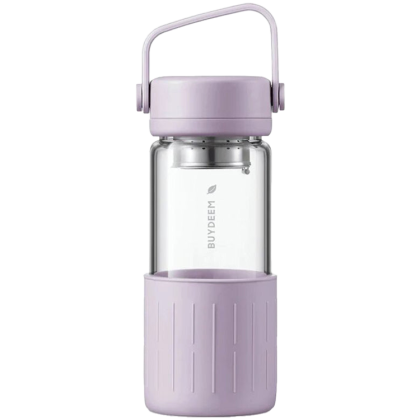 BUYDEEM Portable glass tea bottle 400 ml, model CD1008, color Petal Purple