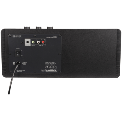 Edifier D12 2.0 Bluetooth Speaker, BT V5.0, RCA, AUX, 2x 4-inch Midrange Drivers, 2x 19mm Tweeters, Remote Control and Top-Mounted Controls, Black