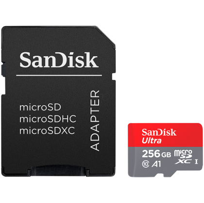 SANDISK Ultra microSDXC 256GB + SD Adapter 150MB/s A1 Class 10 UHS-I