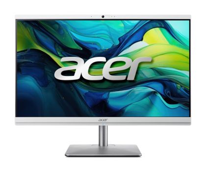 Настолен компютър - всичко в едно Acer Aspire C24-195ES, 23.8" FHD (1920x1080) AiO non touch, Intel Core Ultra 7 155U (up to 4.80GHz, 12MB), 16GB DDR5, 512GB + 1TB SSD M.2, no DVD, Intel Graphics, Kbd & Mouse Wireless, RJ-45, WiFi AX & BT, Height Adj., Wi