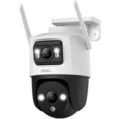 Imou Cruiser Dual 10MP, full color night vision Wi-Fi IP camera 5MP + 5MP, 355°Pan & 0-90°Tilt, 1/3" CMOS, H.265, micro SD(256GB), 30fps@1620, 3.6mm Fixed lens, FOV 78°, IR up to 30m, 8x Zoom, 1xRJ45, Mic&Speaker, spotlight, 110dB Siren, IP66