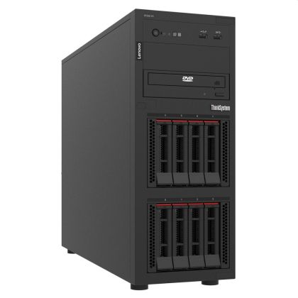 Сървър Lenovo ThinkSystem ST250 V3, Intel Xeon 6315P (2.80 GHz, 4-core, 12 MB Cache, 55W), 1x16GB 1Rx8, 2.5" HS (8), SW RD, 1x800W, XCC2 Platinum
