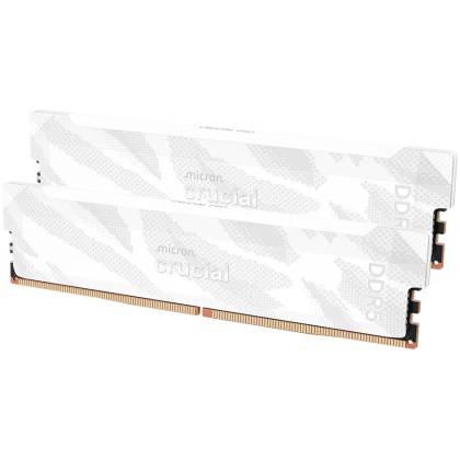 Crucial Pro OC 32GB Kit (2X16GB) DDR5-6400 CL32 UDIMM White