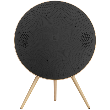 Beosound A9 5th Gen Speaker Gold Tone (Back Sand/Cover Golden/Legs White Oak)