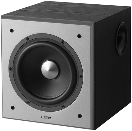 Edifier T5 Powered Subwoofer, 8" front-firing long-throw woofer, 70W RMS, low frequencies down to 38Hz, MDF cabinet with wood grain vinyl