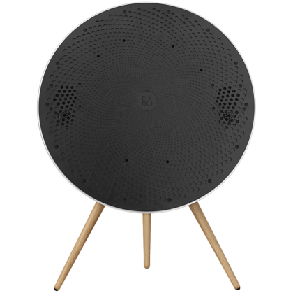 Beosound A9 5th Gen Speaker Natural Alu (Back Grey Mist/Cover Kvadrat Light Grey/Legs Oak)