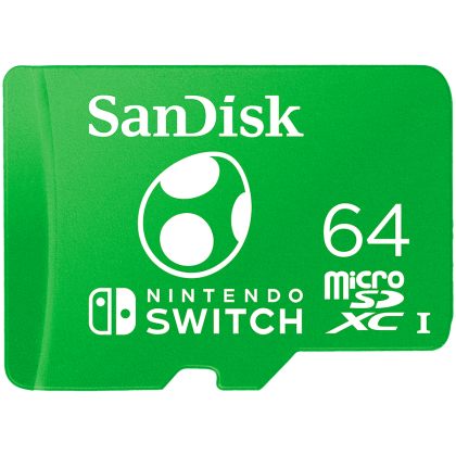 SANDISK Nintendo MicroSDXC UHS-I card for Nintendo Switch, Yoshi Edition- 64GB, Up to 100MB/s read up to 90MB/s write
