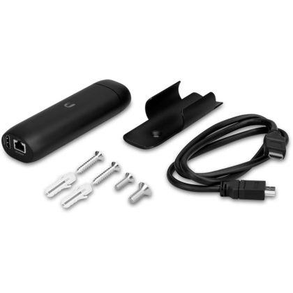 UniFi Protect ViewPort allows you to view your UniFi Protect camera feeds on an HDMI display. It uses Power over Ethernet and connects to the local network hosting your cameras and connects via HDMI to a display.