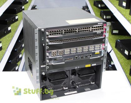 Cisco Chassis: Catalyst 6500-E; Module: WS-X6148A-GE-TX, WS-X6724-SFP, WS-X6516-GBIC, WS-SUP720-3B, Two 3000W Power Supplies (AA23200)