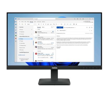 Монитор Lenovo ThinkVision S24-4e 23.8" IPS WLED, 1920x1080, 16:9, 4ms, 100Hz, 250 cd/m2, 1300:1, HDMI, VGA, Tilt