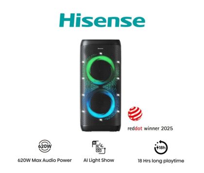 Аудио система Hisense HP500 Party Thunder, 620W, BT, 18h play, Black