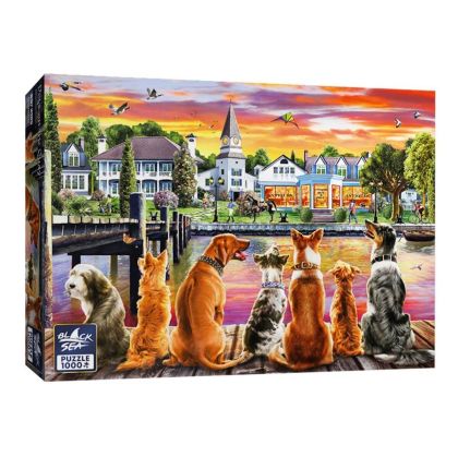 Пъзел Black Sea Кучета на кея – 1000 части