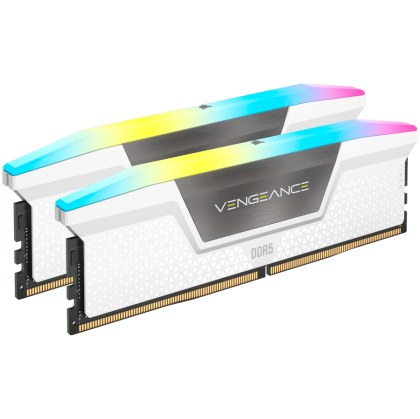 CORSAIR VENGEANCE RGB DDR5 64GB (2 x 32GB) DDR5 6000 CL30-36-36-76 1.40V Intel XMP & AMD EXPO - White