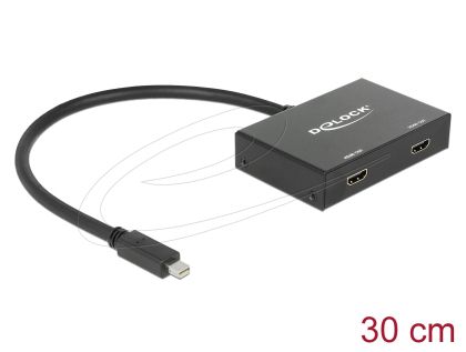 Delock Сплитер Display port 1.2 от mini Dsplay Port мъжко към 2 x HDMI 4K женско