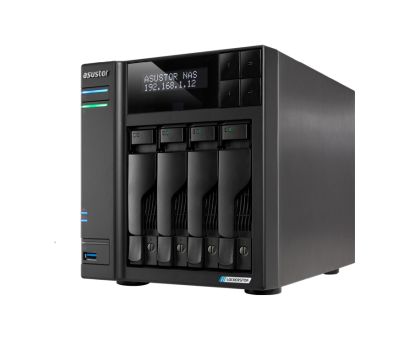 Мрежов сторидж Asustor Lockerstor AS6704T, 4 Bay NAS, Intel Jasper Lake Quad-Core 2.0GHz, 4GB RAM DDR4, 5GbE x 2, M.2 SSD Slotsx4 (Diskless), USB 2.0, USB 3.2 Gen 2x2, Toolless installation, with hot-swappable tray, hardware encryption, MyArchive, EZ conn