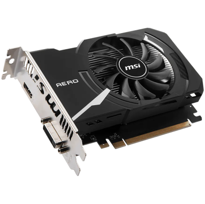 MSI Video Card Nvidia GeForce GT 1030 AERO ITX 4GHD4 OC, 4GB DDR4, 64-bit, 2100MHz Memory Speed, 1430MHz Boost, 384 CUDA Cores, 1x DVI-D, HDMI 2.1, 300W Recommended PSU, 3Y
