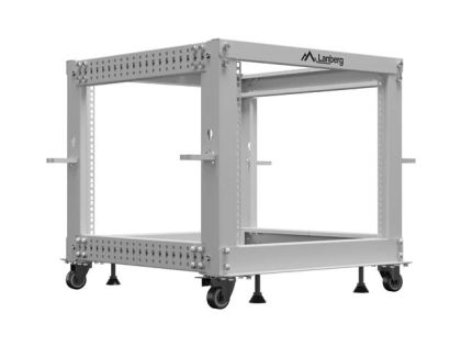 Комуникационен шкаф Lanberg open rack 19" 9U 600x600-1100 adjustable, grey