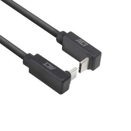 ACT Кабел USB-C - USB-C, 2м, 10Gbps 60W, ъглов нагоре/надолу