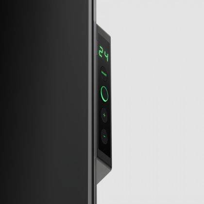 AENO Premium Eco Smart Heater, 700W, Tempered glass, Infrared+convection heating type, Led display Plug type: Europe (E/F type), BLACK