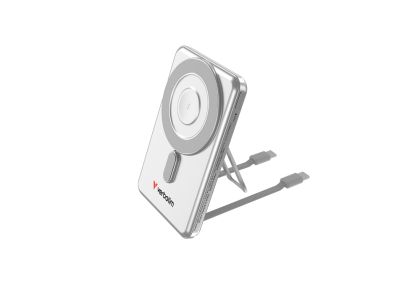 Външна батерия Verbatim Charge 'n' Go 2C Power Bank Magnetic Wireless 5000mAh with 2 USB-C Cables & Stand Silver