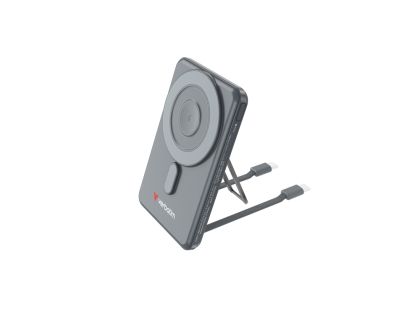 Външна батерия Verbatim Charge 'n' Go 2C Power Bank Magnetic Wireless 5000mAh with 2 USB-C Cables & Stand Grey