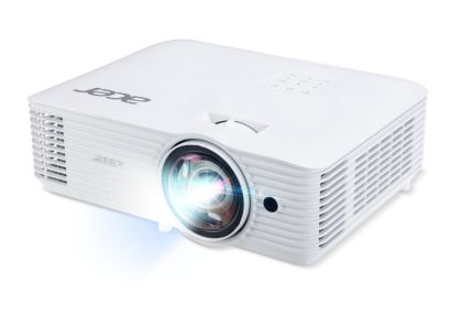 Мултимедиен проектор Acer Projector S1387n, DLP, Short Throw 0.5, WXGA (1280x800), 4000 ANSI Lum, 20 000:1, 1x Zoom, 2x HDMI (1.4b), Component Video (D-sub), PC Audio 3.5mm, RCA, DC Out (5V/1A, USB-A), RG-45, RS232, Speaker 16W, 3.1 kg, 3Y, White