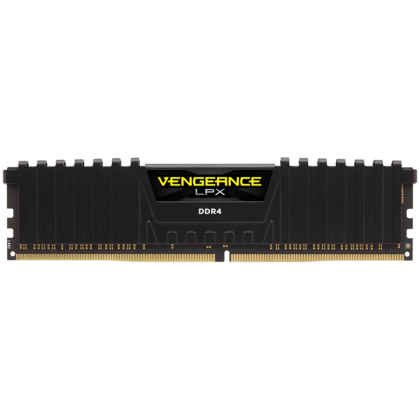CORSAIR DDR4, 3200MHz 16GB 1x16GB Dimm, Unbuffered, Dual Rank, 16-20-20-38, XMP 2.0, Vengeance LPX black Heatspreader, Black PCB, 1.35V
