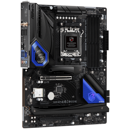 ASROCK MB Desktop B650E PG Riptide Wi Fi, AM5, 4x DDR5, 1x PCIe 5.0 x16, 1x PCIe 3.0 x16, 1x PCIe 4.0 x1, 1x Blazing M.2, 1x Hyper M.2, 1x M.2, 4x SATA3 6.0 Gb/s, 7.1 CH HD Audio, 1x HDMI, 2.5G LAN, 1x USB-C, 6x USB 3.2, 9x USB 2.0