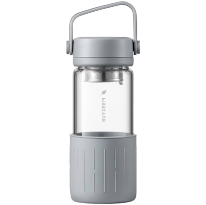 BUYDEEM Portable glass tea bottle 350 ml, model CD1008, color Nordic Grey