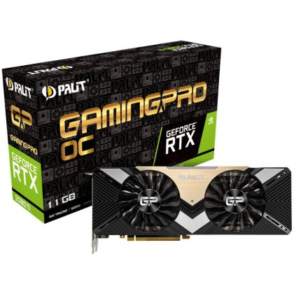 PALIT Video Card GeForce RTX 2080Ti nVidia, Gaming Pro OC 11GB GDDR6,352bit ,HDMI,DP1.4x3, USB TypeC part# NE6208TS20LC-150A