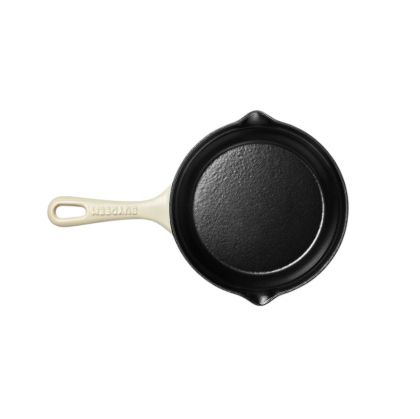 BUYDEEM Enameled Cast Iron Handle Skillet 21 cm, model CP542, color Oat White