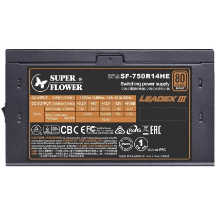 Super Flower Leadex III 750W 80 Plus Bronze PRO, Fully Modular, 3 years warranty