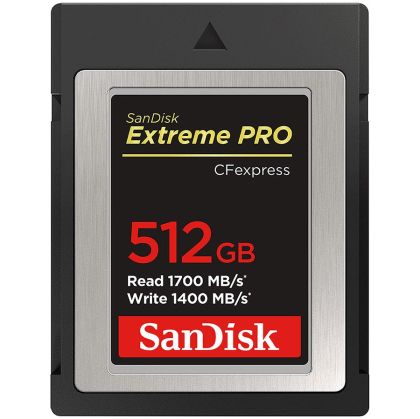 SANDISK Extreme PRO CFexpress Card Type B, 512GB, 1700MB/s Read, 1200MB/s Write