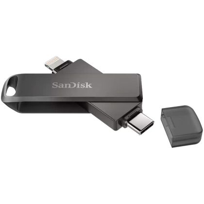 SANDISK iXpand Flash Drive Luxe 64GB - USB-C + Lightning - for iPhone, iPad, Mac, USB Type-C devices including Android