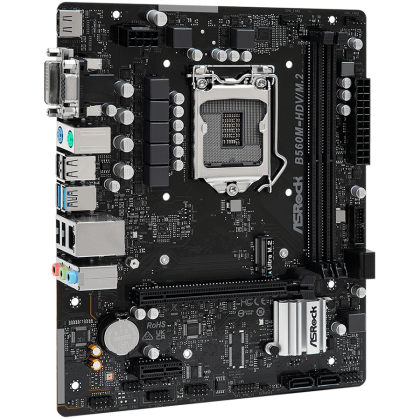 ASROCK Main Board Desktop B560M-HDV/M.2 (S1200, 2x DDR4, 1x PCIe 4.0 x16, 1x PCIe 3.0 x1, 4x SATA3 ,1x Ultra M.2, GLAN, 1x VGA, 1x DVI, 1x HDMI, 4x USB 3.2, 6x USB 2.0) mATX.