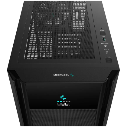 DeepCool CH510 Mesh Digital  Mid Tower Case, 	Mini-ITX / Micro-ATX / ATX / E-ATX, 2xUSB2.0, 1xUSB3.0, 1xAudio, 1xMic, ABS+SPCC+Tempered Glass, 1×120mm preinstalled fan,  Mesh Pane R-CH510-BKNSE1-G-1