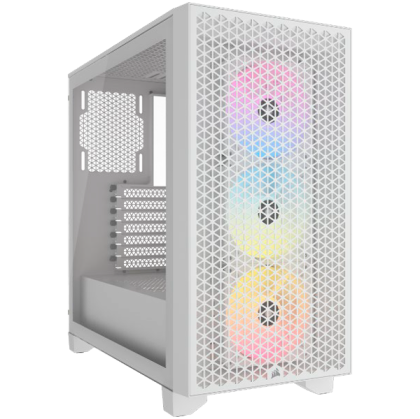 Corsair 3000D RGB Tempered Glass Mid-Tower, White