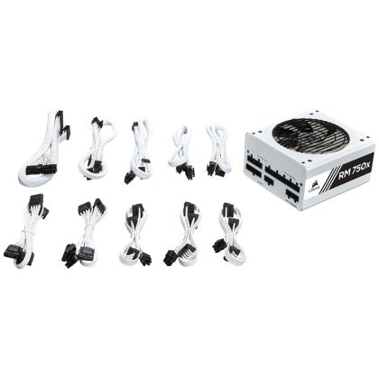 CORSAIR RMx White Series RM750x — 750 Watt 80 PLUS Gold Certified Fully Modular PSU (EU)