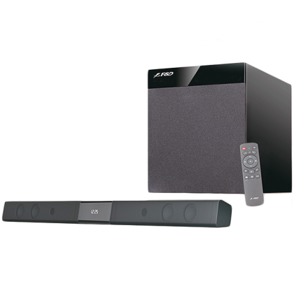 Bluetooth Sound Bar Audio System F&D T-360X 80W (RMS) 4x2.25'' full range drivers, 8'' driver for subwoofer, 20Hz - 120Hz, 130Hz-20kHz, Wireless IR full function remote control, CSR Bluetooth 4.0, Optical input, AUX
