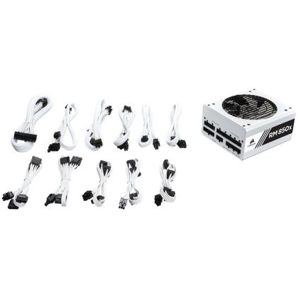 CORSAIR RMx White Series RM850x — 850 Watt 80 PLUS Gold Certified Fully Modular PSU (EU)